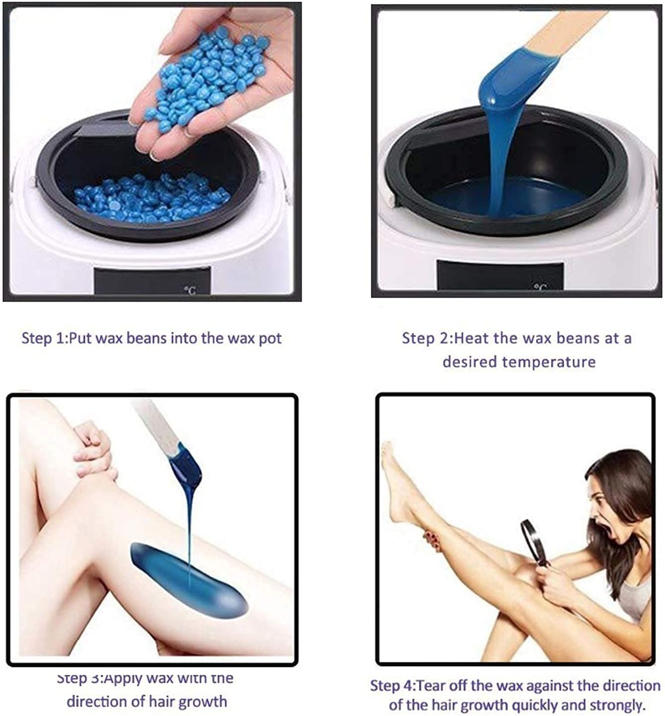 Feiyx Professional Wax Warmer for Hair Removal - 500ML LED Display Wax Heater with Adjustable Temperature & Bottom Heating Technology | Perfect for Salon, Spa, and At-Home Waxing Treatments | Hot Wax Melts for Smooth Skin