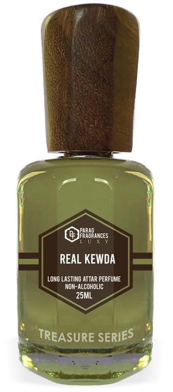 Parag Fragrances Real Kewda Attar 25ml - Natural Long-Lasting Perfume Oil for Men | Alcohol-Free Attar for Pooja, Worship & Daily Wear | Treasure Series Ittar | Perfect for Meditation, Spiritual Ceremonies & Special Occasions