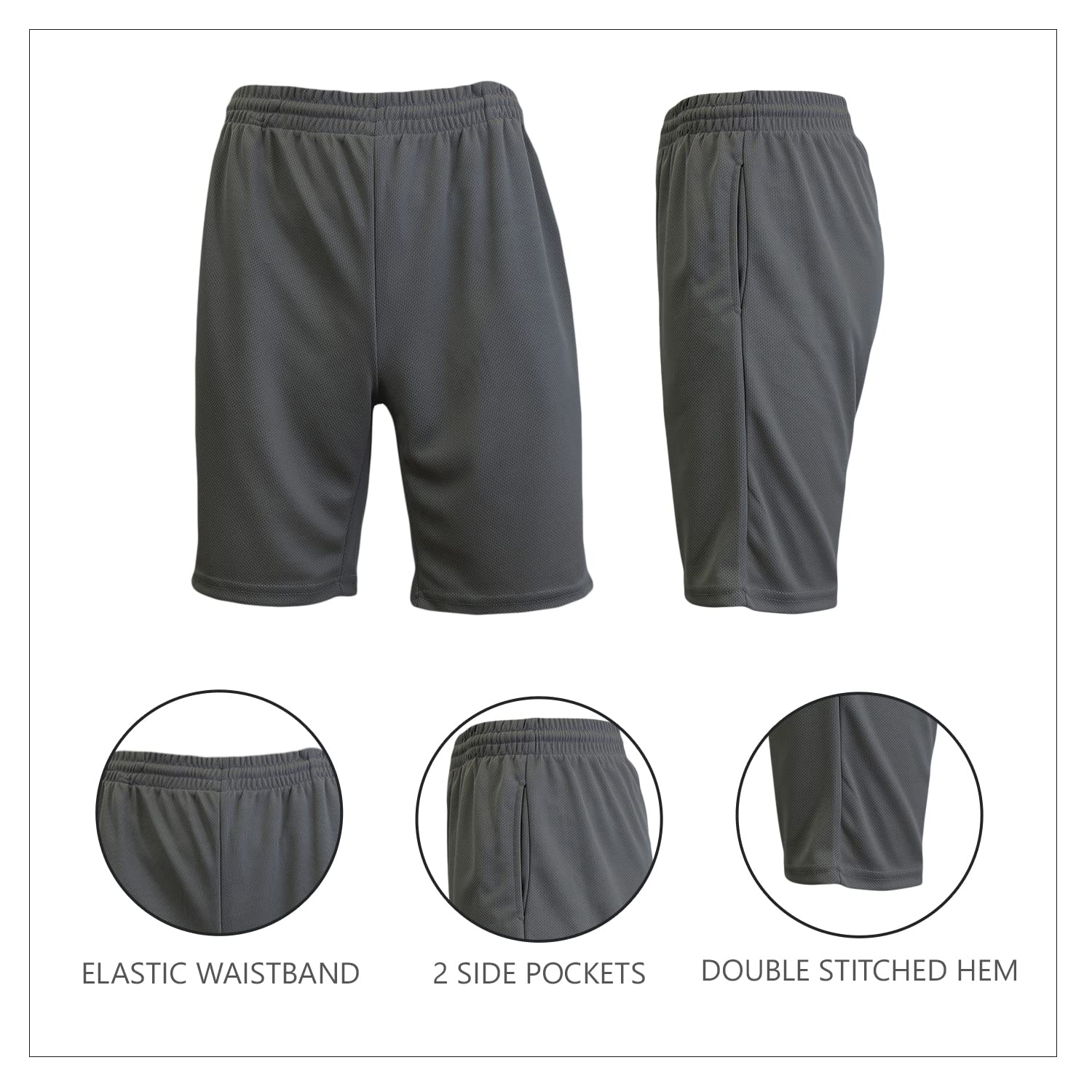 Harvic Men's Quick Dry Mesh Athletic Shorts with Pockets - Lightweight Running & Gym Workout Shorts for Active Lifestyles