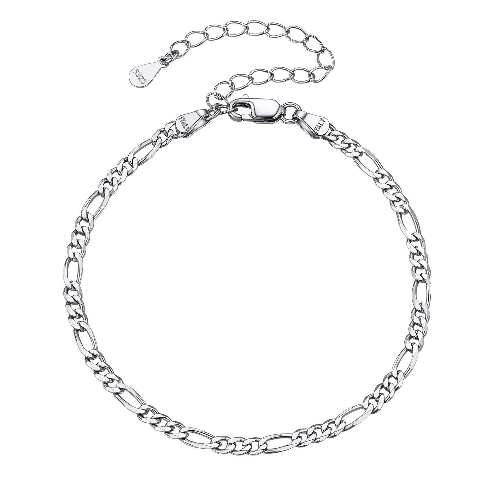 PROSILVER 925 Sterling Silver Ankle Bracelets for Women - Adjustable 8.6-10.6 Inch Stylish Chain Anklets - Perfect for Summer Beach, Vacation & Everyday Wear - Gift Box Included