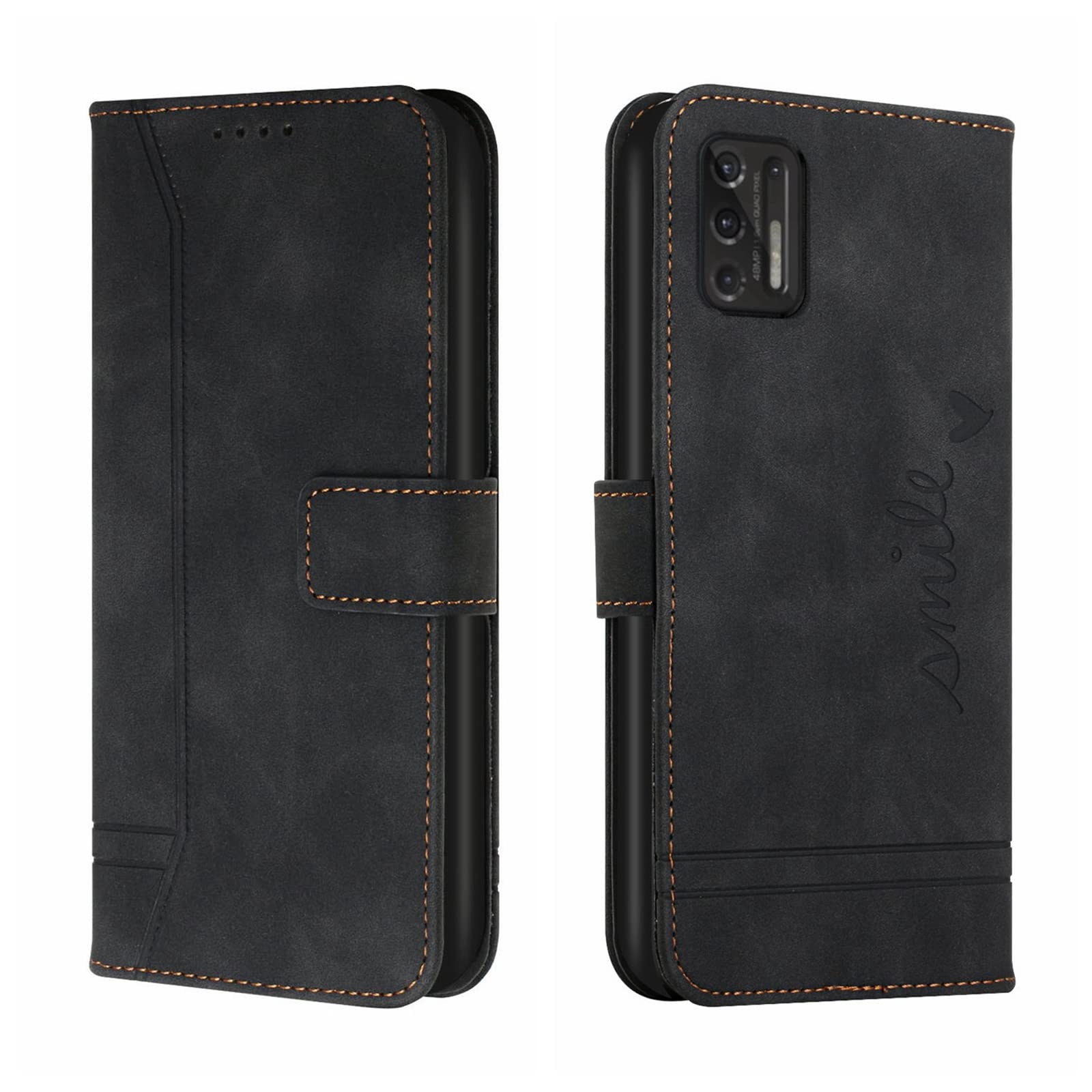 Premium PU Leather Magnetic Flip Wallet Case for Moto G Stylus 2021 - Built-in Kickstand & Card Slots | Full Protection Cover for Motorola G Stylus 2021 (Black) | Perfect for Work, Travel & Daily Use