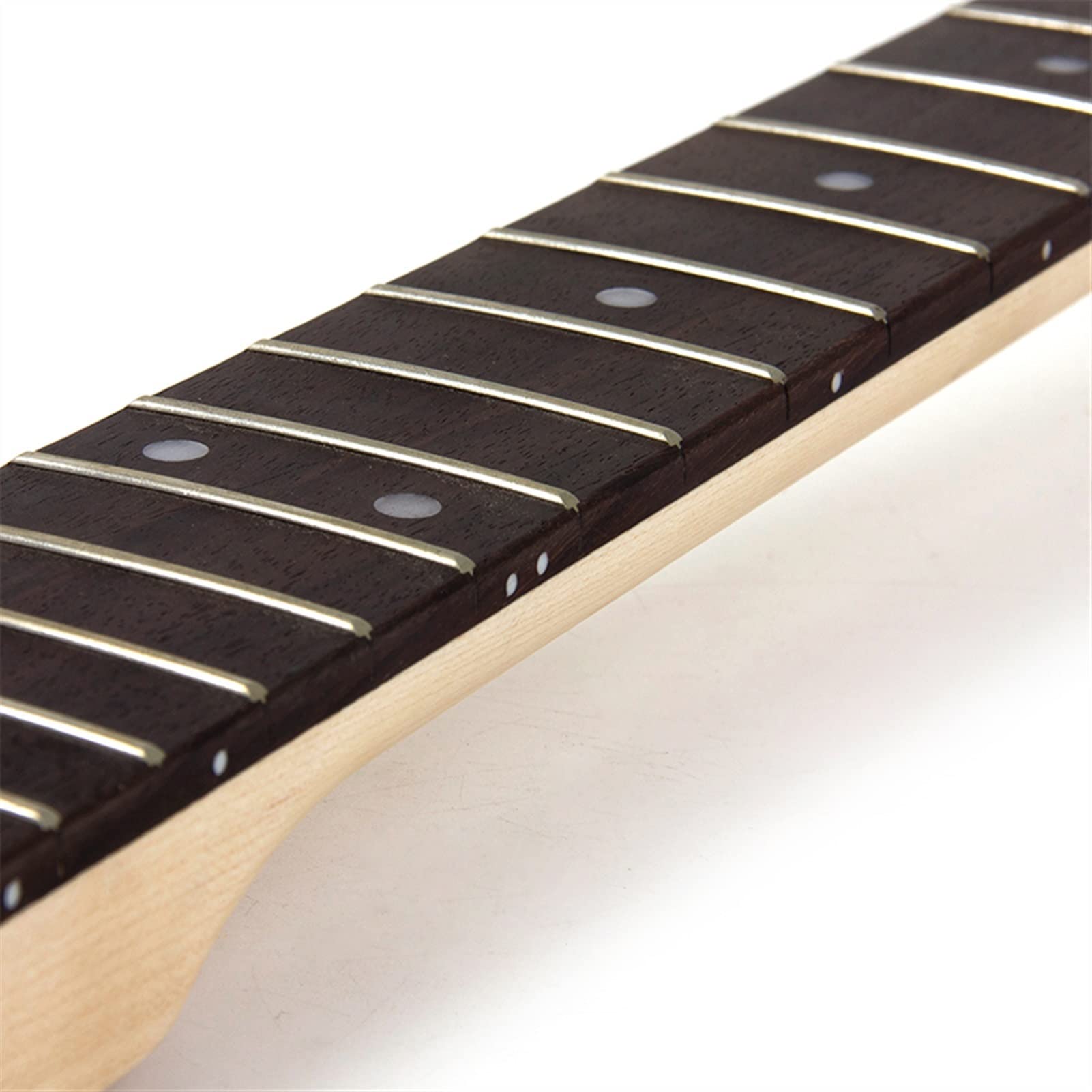 Premium Unfinished Maple & Rosewood Electric Guitar Neck - 22 Frets DIY Replacement Part for Electric Guitars | Perfect for Guitar Repair, Custom Builds, and Upgrades