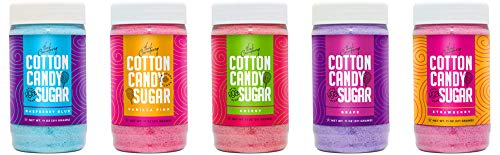 The Candery Cotton Candy Machine 2.0 with Stainless Steel Bowl & Floss Sugar Bundle - Perfect for Birthday Parties, Carnivals, Fairs, Festivals - Includes 5 Floss Sugar Flavors (12oz Jars) & 50 Paper Cones - Make Delicious Cotton Candy at Home or Events
