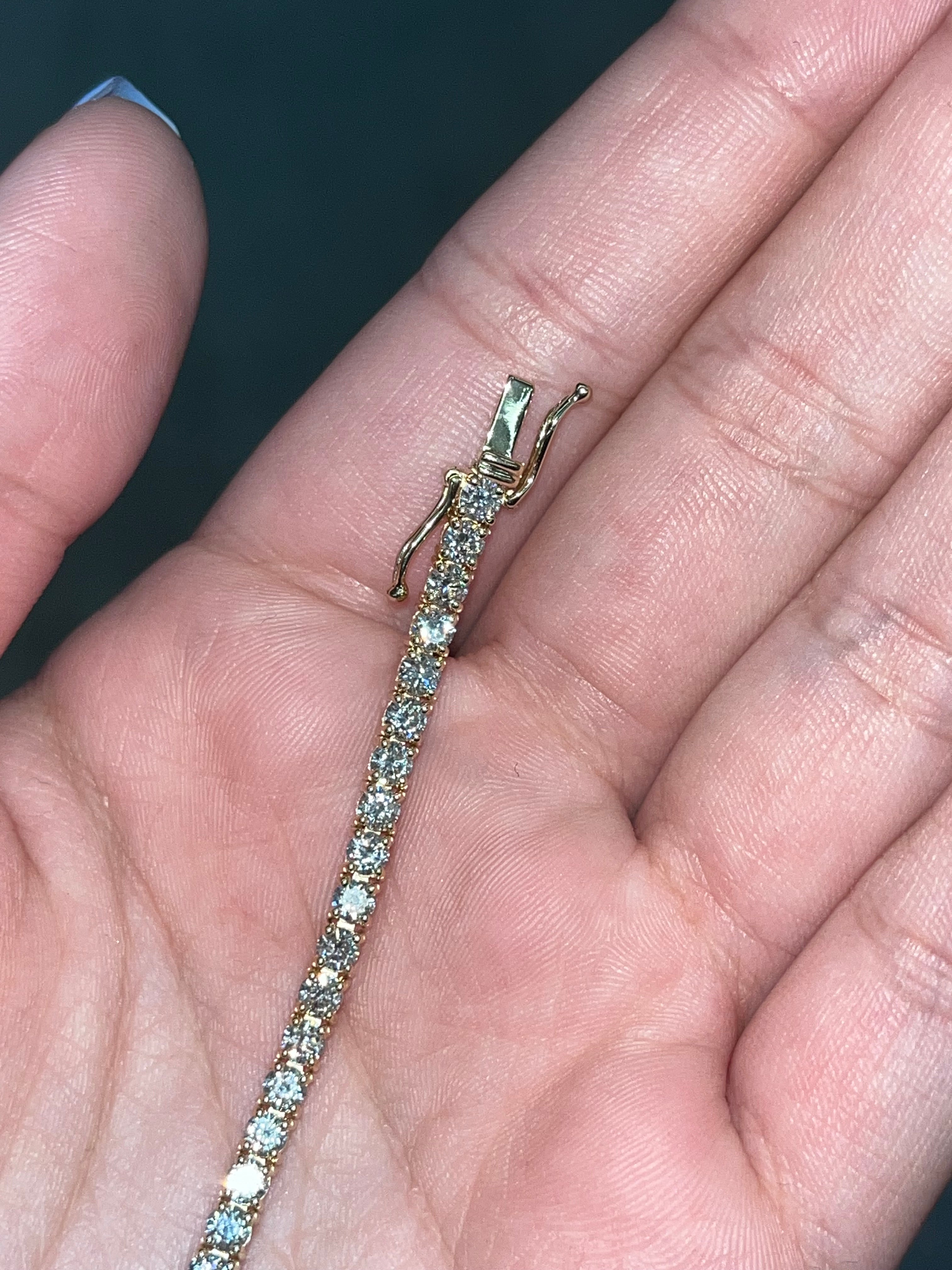 5.39 CT Lab-Created Yellow Tennis Bracelet - Elegant Cubic Zirconia Tennis Chain for Women - Perfect for Parties, Weddings & Everyday Wear