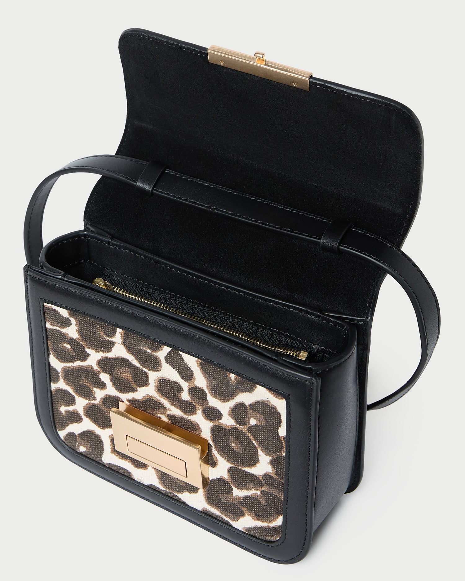 Stylish Leopard Print & Black Canvas Crossbody Bag for Women - Perfect for Travel, Shopping, and Everyday Use