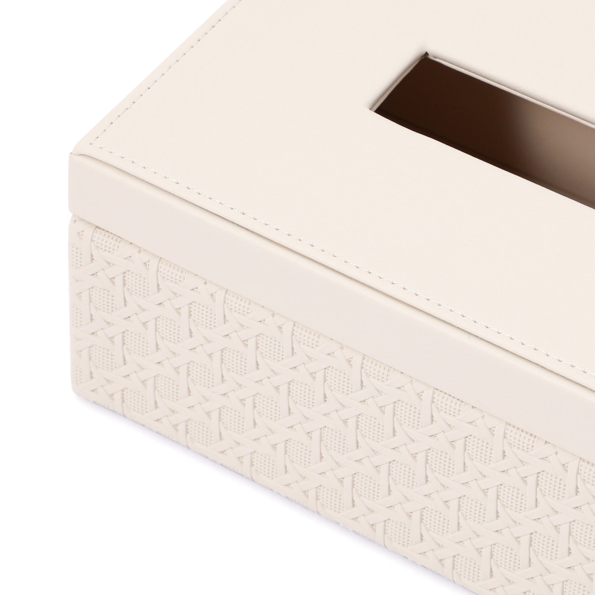 Ivory Embossed Tissue Box - Elegant Home Decor for Living Room, Bedroom & Bathroom | Premium Quality Tissue Holder
