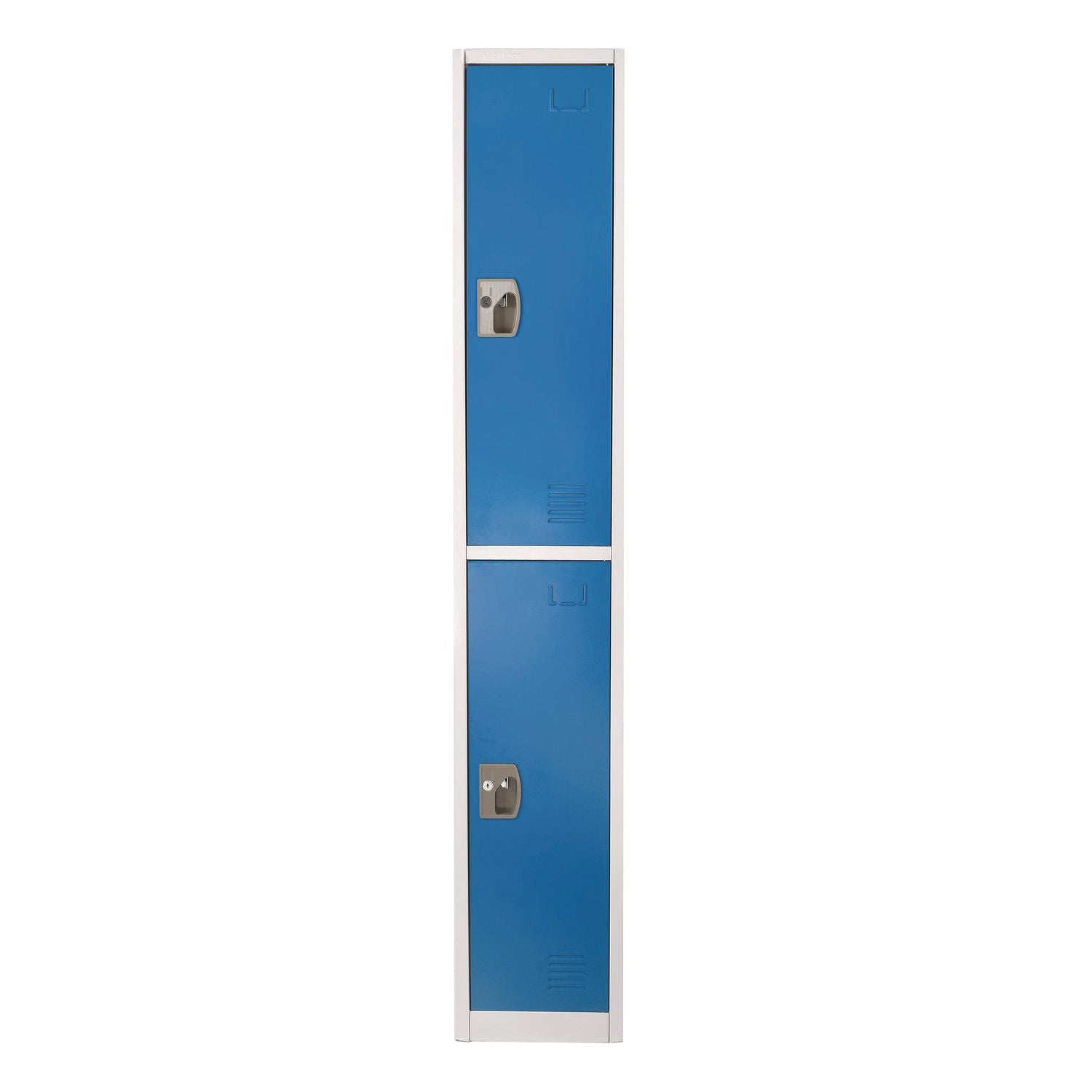 Steel Storage Locker with 2 Compartments - 12x12x72 Inches, Blue - Heavy-Duty School, Gym & Office Locker for Secure Storage
