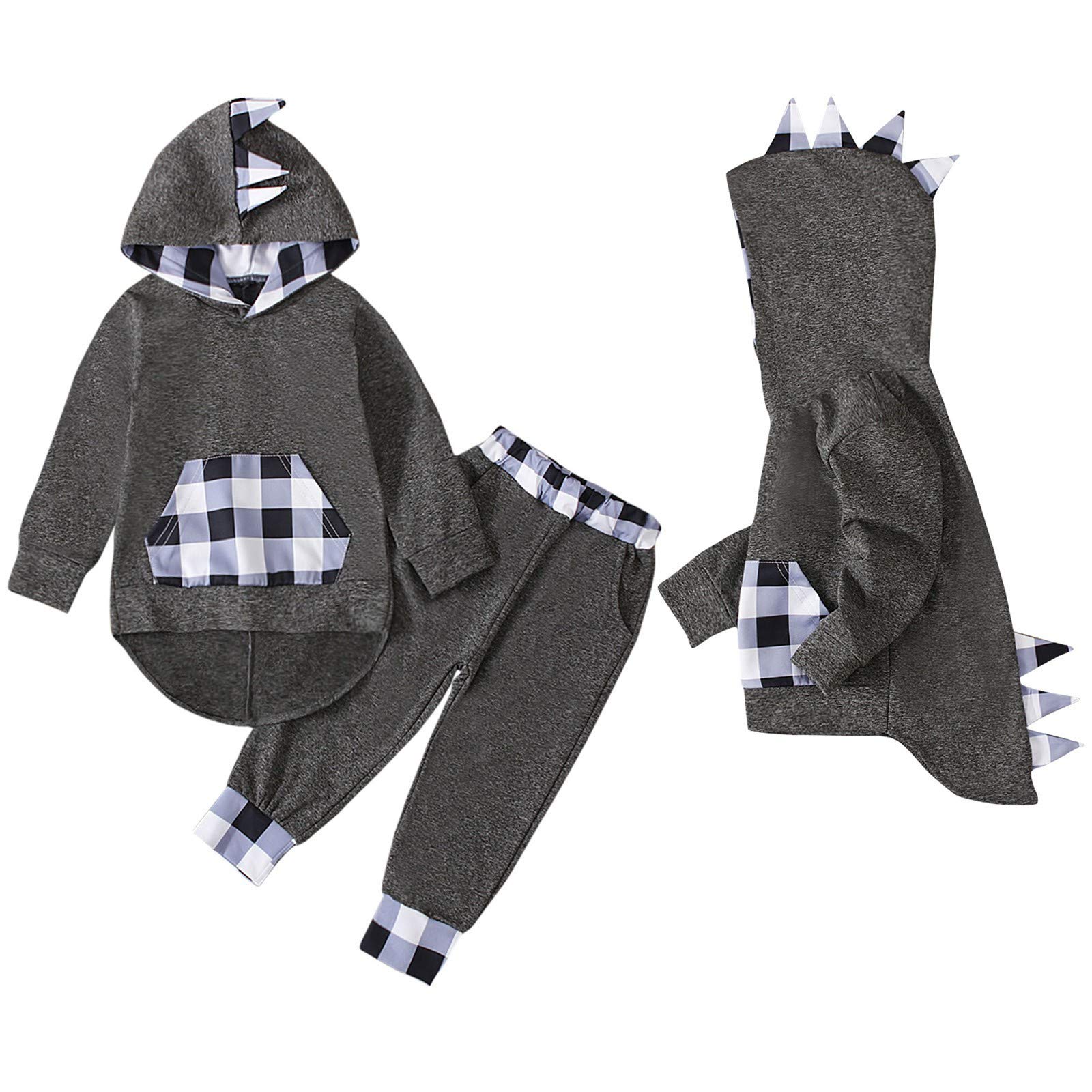 Adorable Unisex Baby Dinosaur Hoodie & Pants Set - Soft Long Sleeve Newborn Outfit for Boys & Girls | Perfect for Playdates, Photo Shoots & Everyday Wear