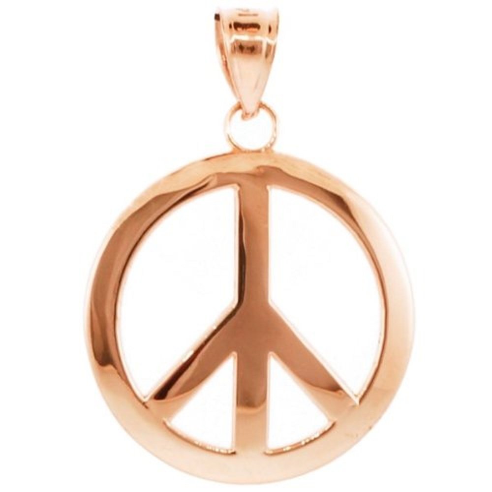 10K Rose Gold Peace Pendant Necklace for Men - American Heroes Collection | Perfect Gift for Graduation, Anniversary & Everyday Wear