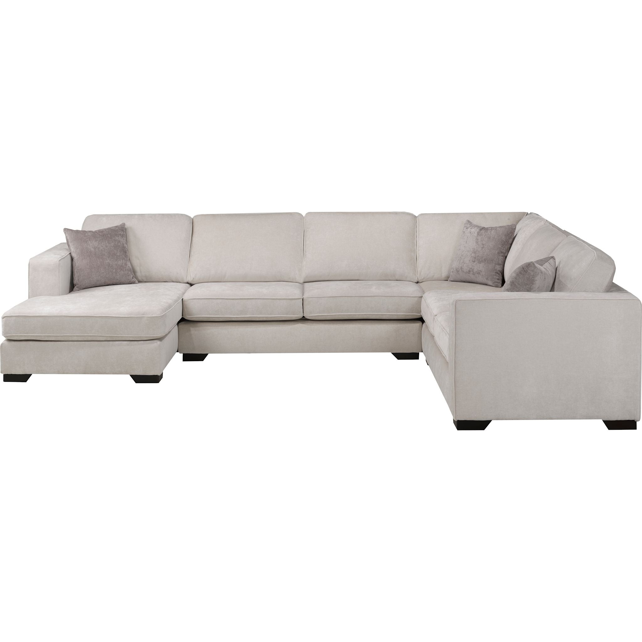 Amber 4-Piece Cream Sectional Sofa Set - Modern L-Shaped Living Room Couch for Comfortable Home & Office Seating