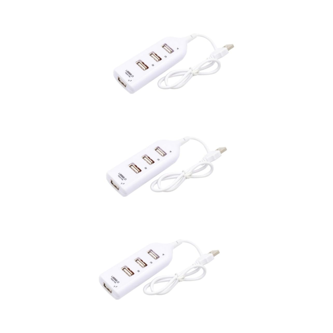 Homoyoyo 4-Port USB 2.0 Hub Splitter - High-Speed Data Transfer Hub for PC, Laptop, Tablet - White Desktop Accessories for Home Office & Gaming Setup