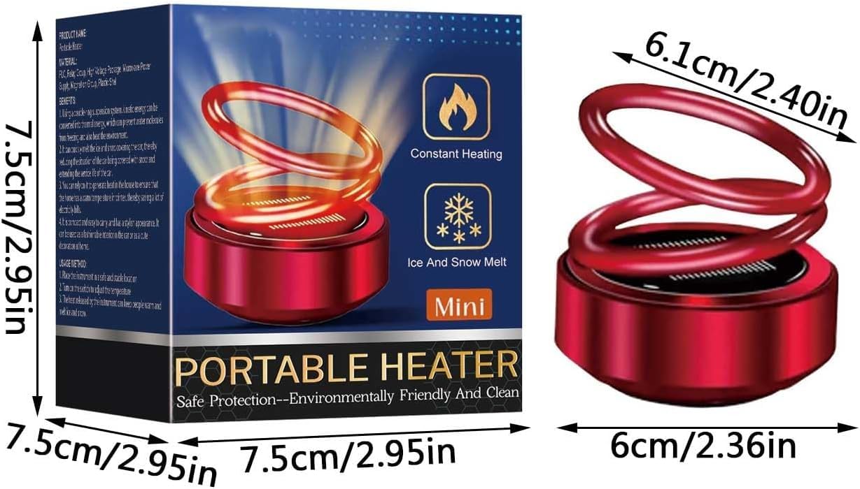 Portable Kinetic Molecular Heater for Car, Home, Office & Travel - Fast Heating Personal Space Heater for Winter - Ideal for Bedroom, Living Room & Camping