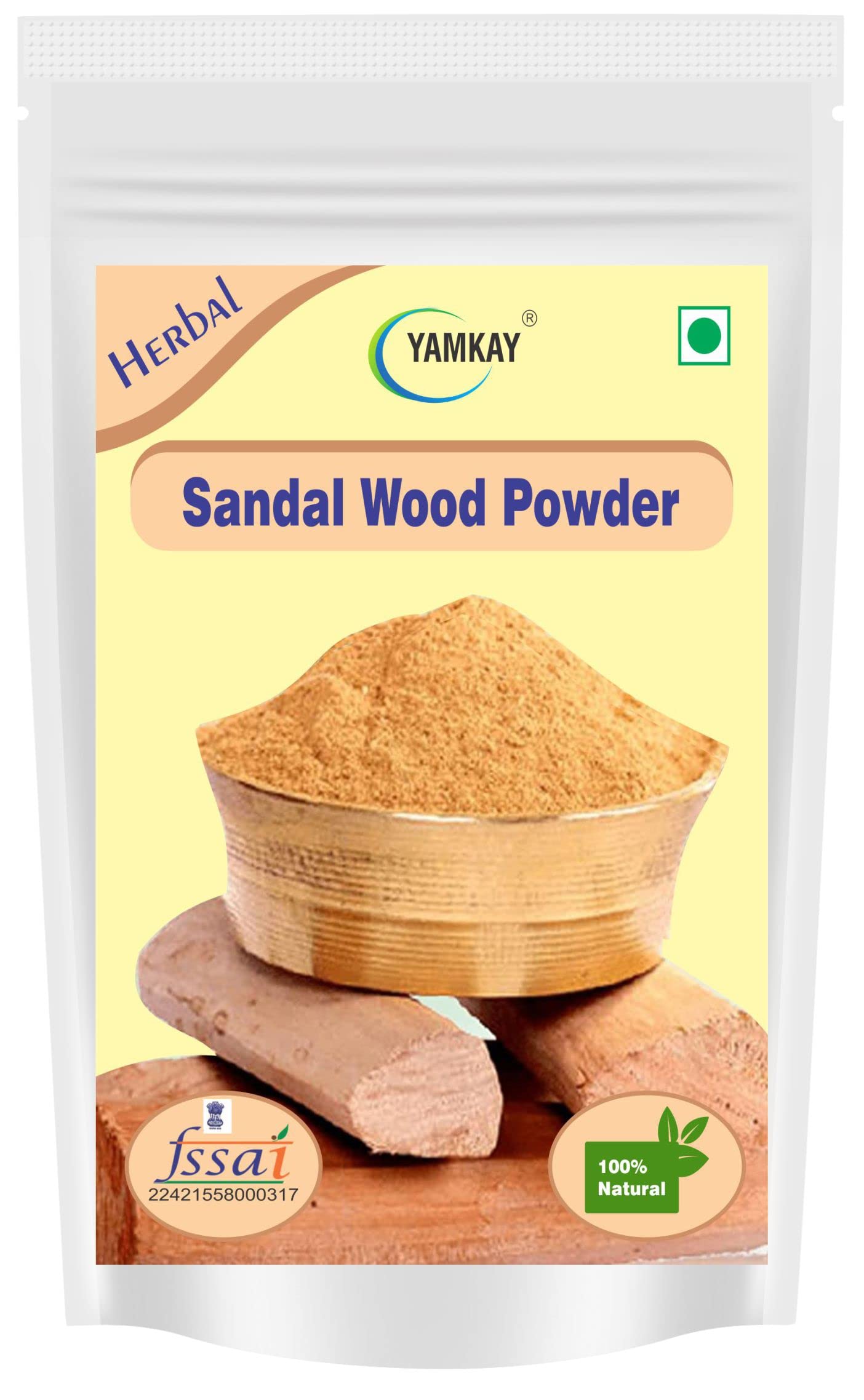 Yamkay Pure Sandalwood Powder for Skin Brightening & Face Masks | 100% Natural Chandan Powder | 100g Pack | Perfect for DIY Skincare, Aromatherapy & Relaxation