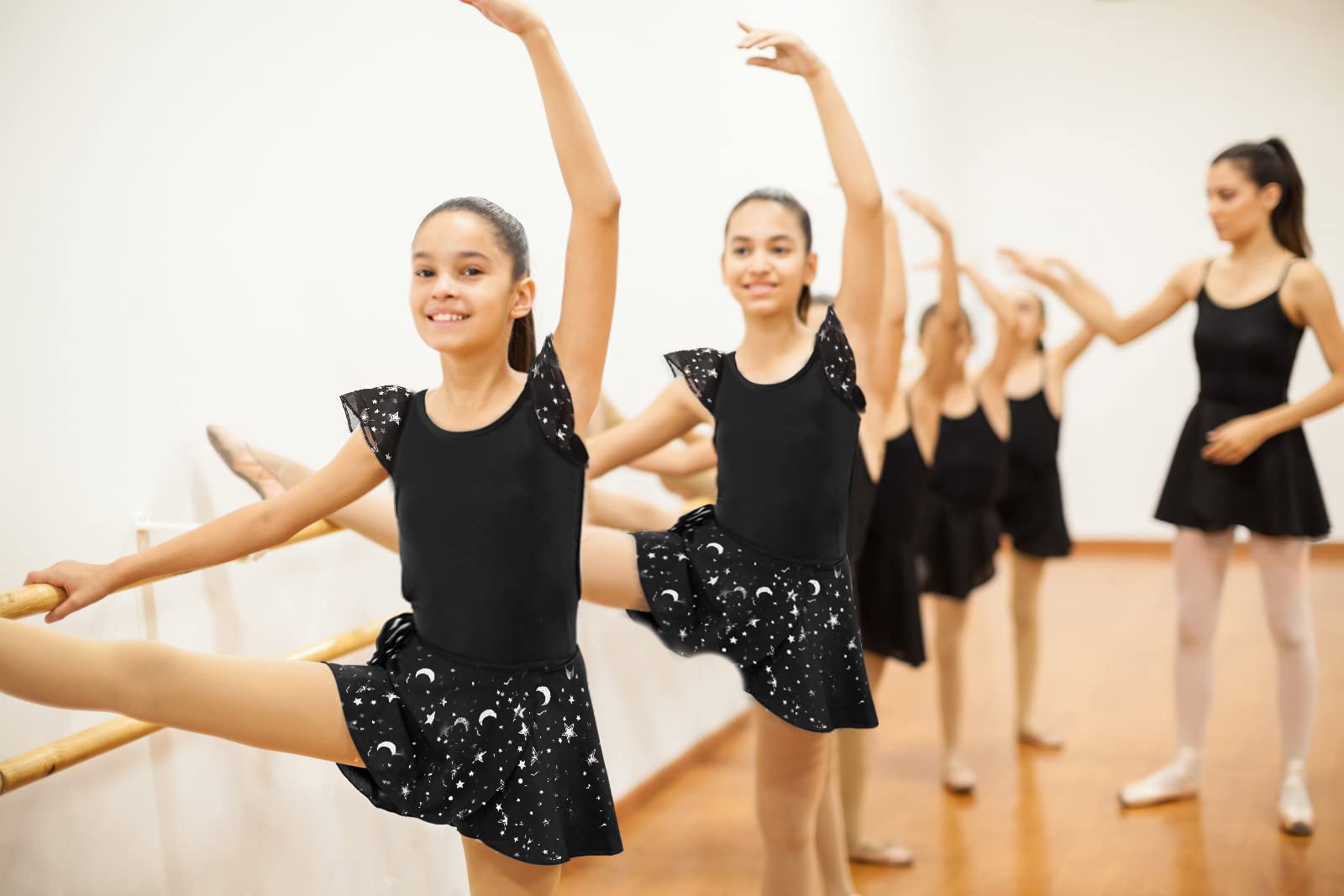DANSHOW Girls Short Sleeve Ballet Leotard with Tutu Skirt - Kids Dance Costume for Ballet, Gymnastics & Performance - Perfect for Recitals, Competitions & Dance Classes