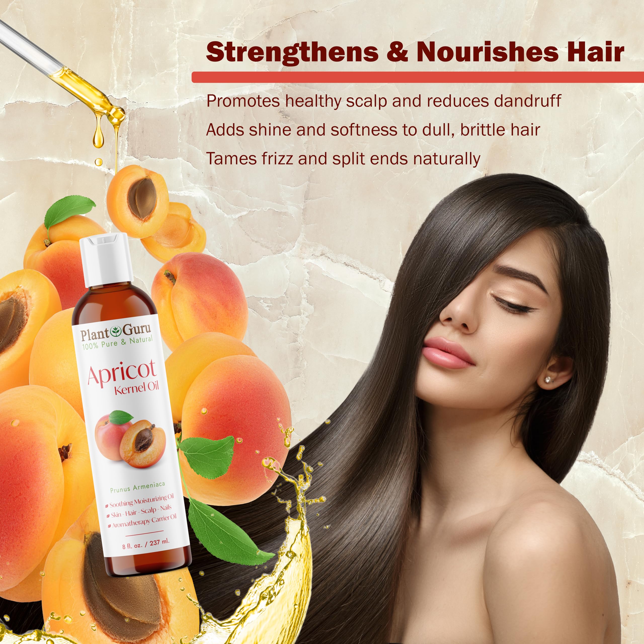 100% Pure Cold Pressed Apricot Kernel Oil - 4 oz Natural Carrier Oil for Skin, Face & Hair Growth | DIY Moisturizer for Creams, Lotions, Lip Balms & Soap Making | Perfect for Aromatherapy & Massage