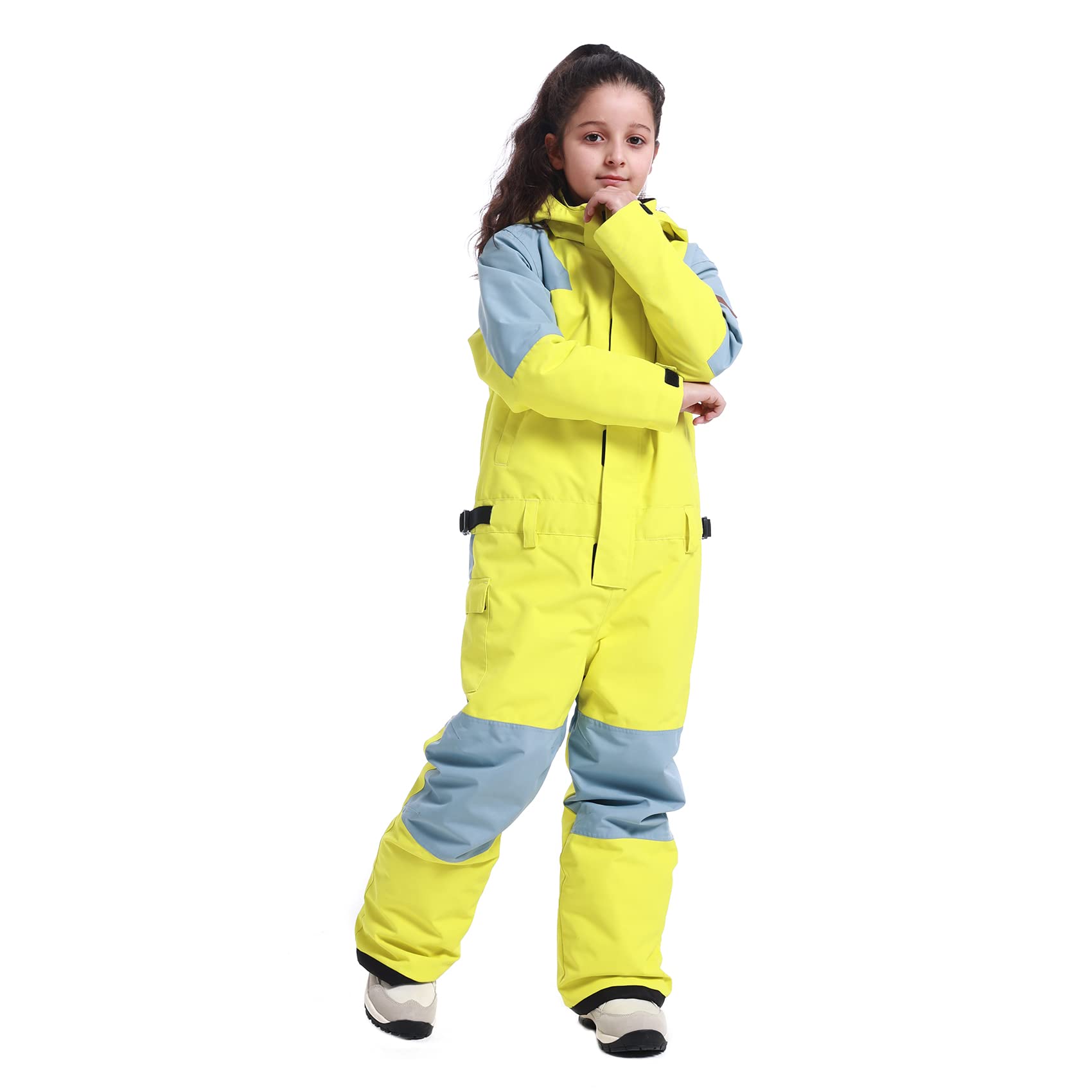 GSOU SNOW Kids Waterproof Ski Suit - Boys & Girls One-Piece Snowsuit for Skiing, Snowboarding | Windproof Winter Coveralls for Outdoor Snow Play