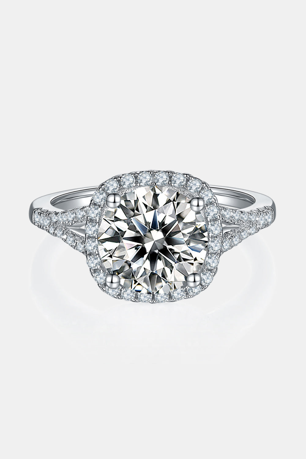 3 Carat Moissanite Halo Engagement Ring - Durable & Sparkling Wedding Band for Women, Perfect for Proposals, Anniversaries and Special Occasions