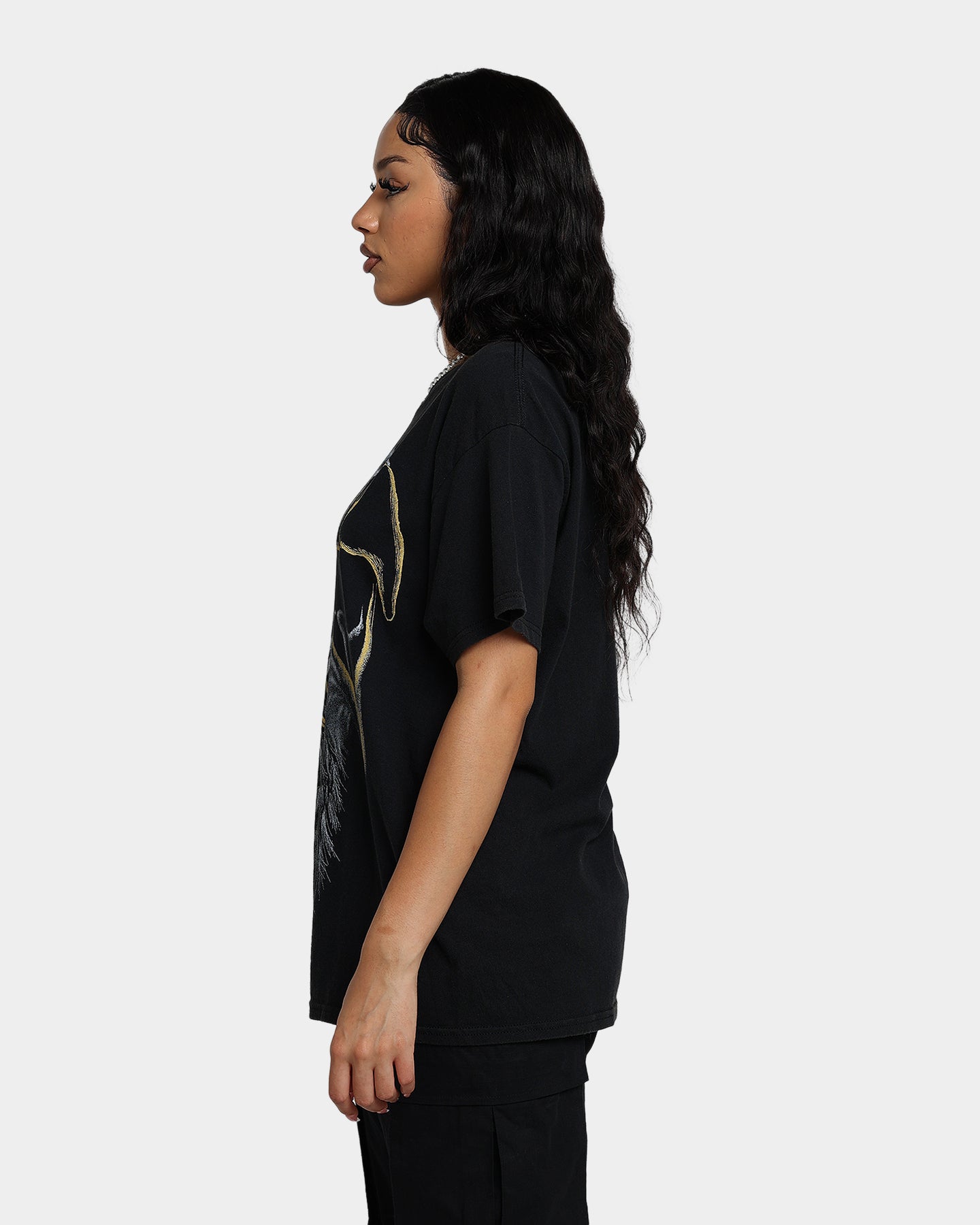 Vintage American Thrift Eagles Graphic T-Shirt - Black Washed Cotton Tee for Men & Women - Perfect for Casual Wear, Street Style & Retro Outfits