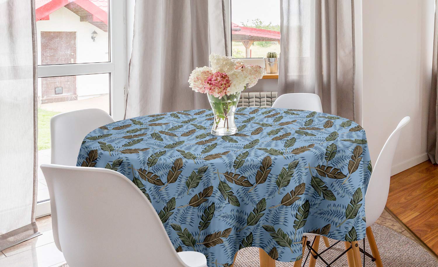 Ambesonne Tropical Round Tablecloth 60