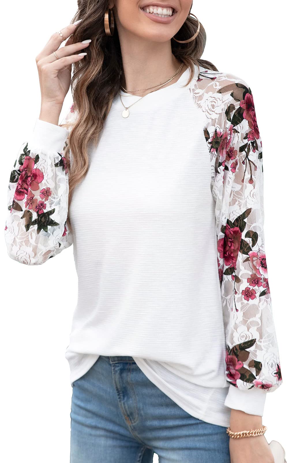 Women's Lace Tops - Long & Short Sleeve Casual Blouses | Loose Fit T-Shirts & Elegant Shirts for Work, Date Night & Everyday Wear