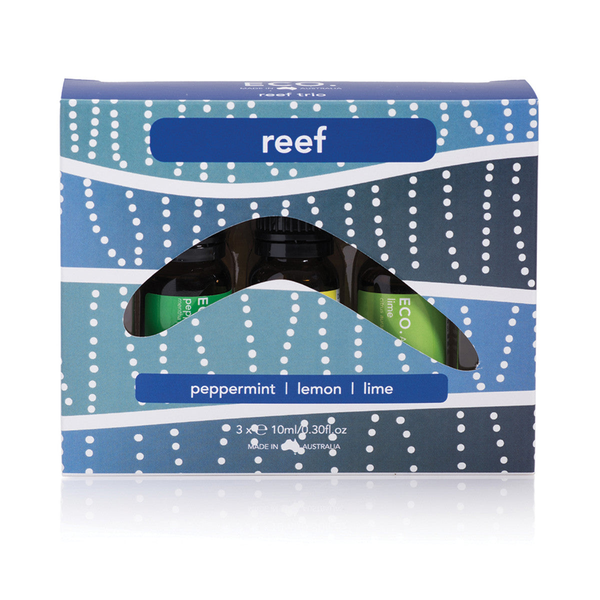 Eco Modern Essentials Reef Aroma Trio Essential Oil Set - 10ml x 3 Pack - Lavender, Eucalyptus & Peppermint for Aromatherapy, Relaxation & Home Diffuser Use