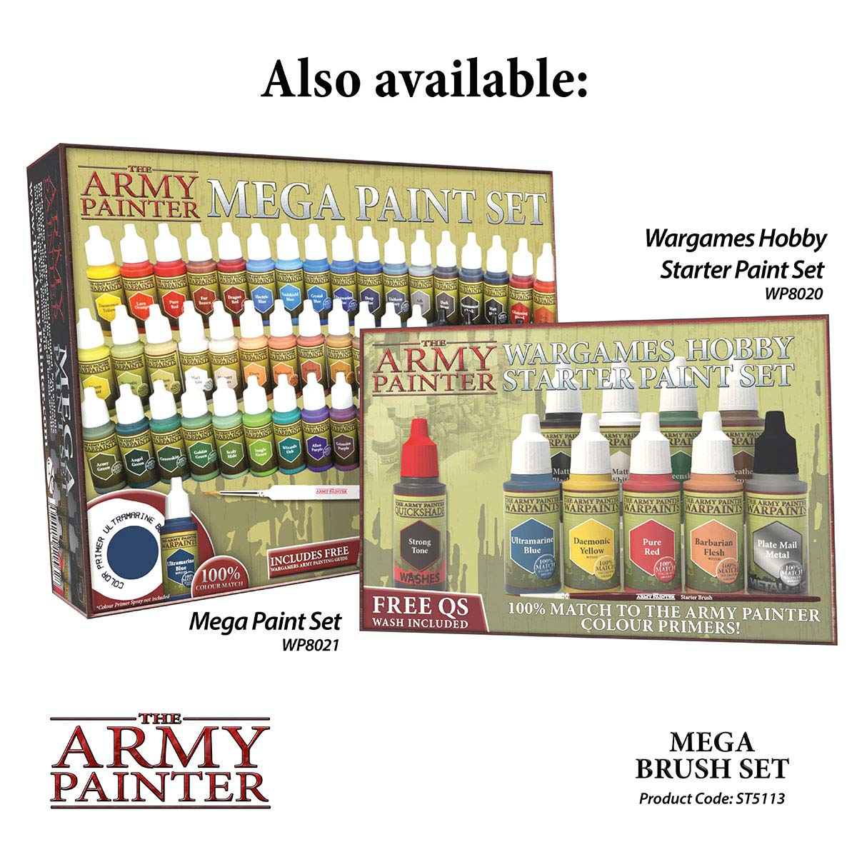 The Army Painter Paint Brush Set - 10 Acrylic Miniature Brushes with Kolinsky & Sable Fine Detail & Drybrush for Warhammer, D&D, and Scale Models - Perfect for Miniature Painting, Wargaming, and Tabletop Terrain