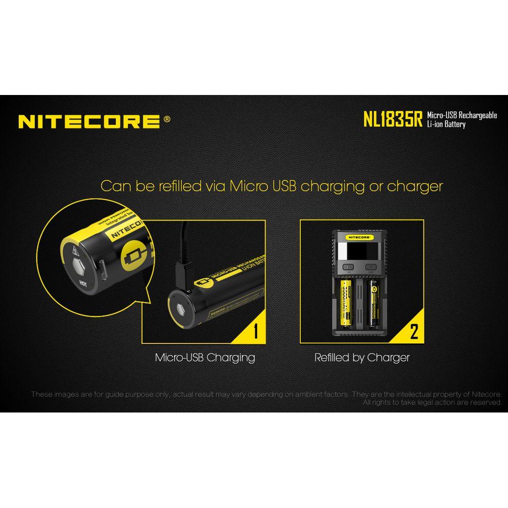 Nitecore NL1835R 3500mAh High Capacity Rechargeable 18650 Battery - Perfect for Flashlights, Vape Mods, and Portable Electronics