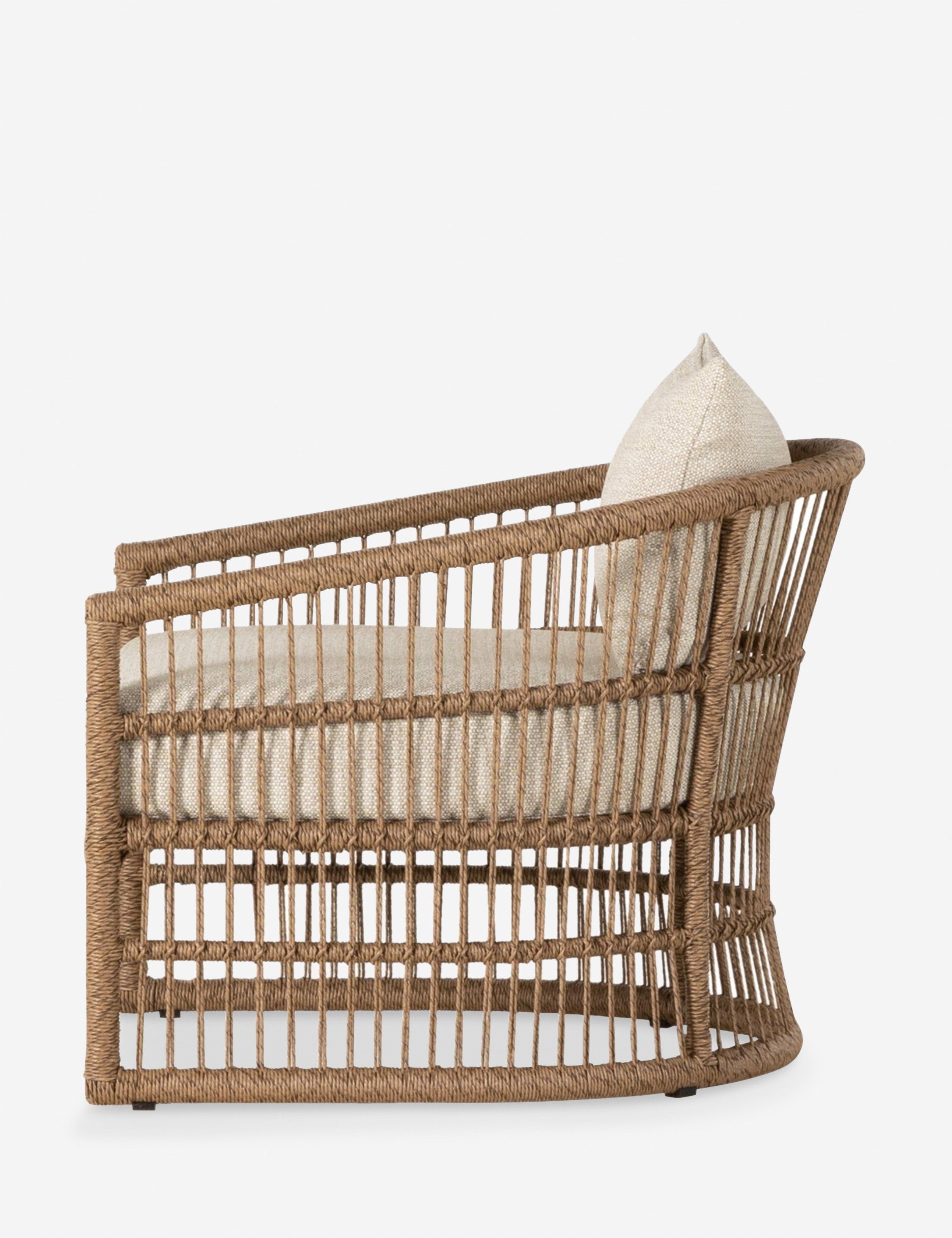 Fahari Outdoor Accent Chair - Waterproof Wicker Patio Lounge Chair with Cushion - Perfect for Backyard, Poolside, and Garden Relaxation
