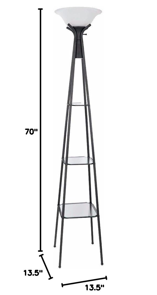 Modern Black and White Floor Lamp by Benzara - Stylish Living Room Lighting for Home Decor & Reading Nook