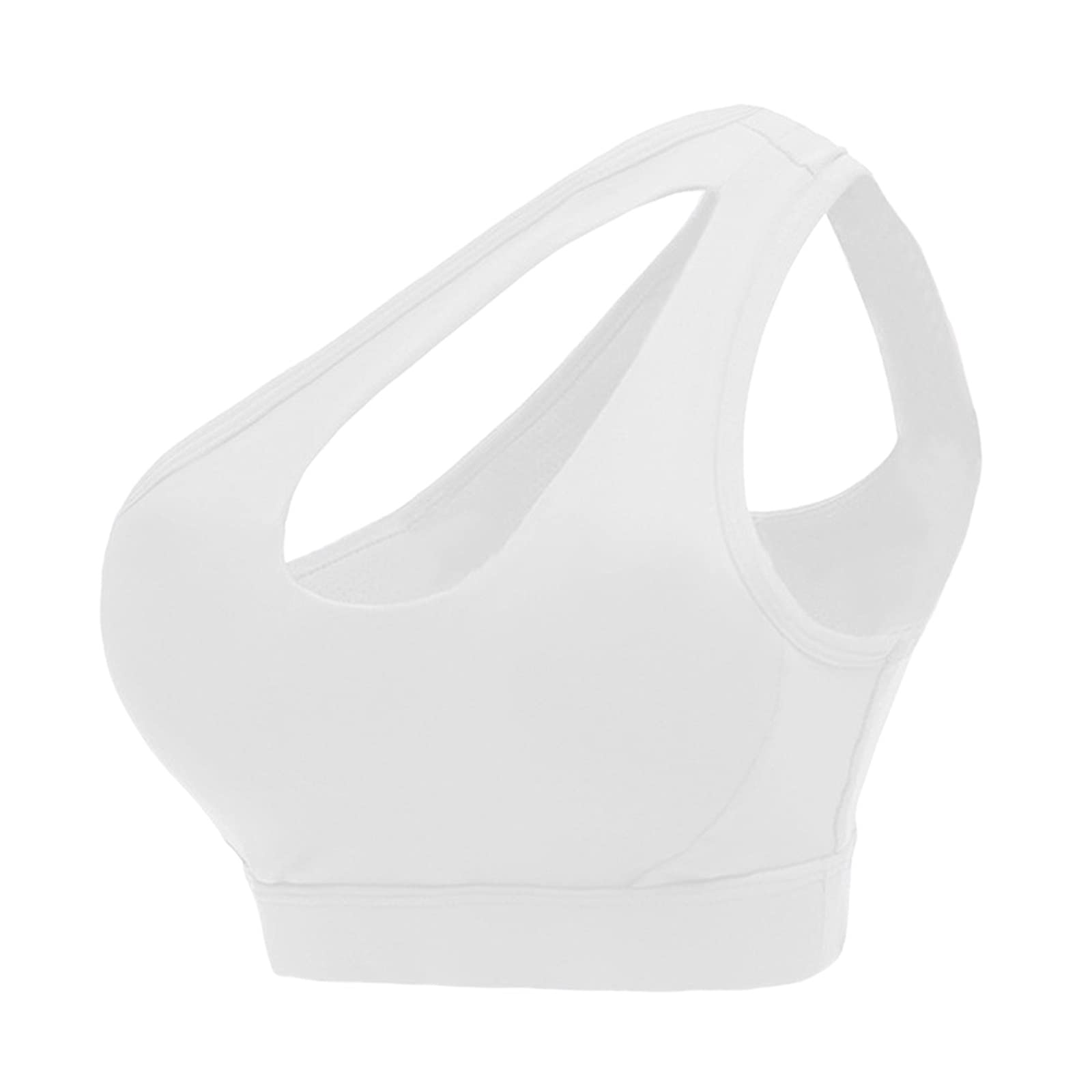 Sexy One-Shoulder Push Up Yoga Bra - Plus Size Workout Top for Gym & Dance