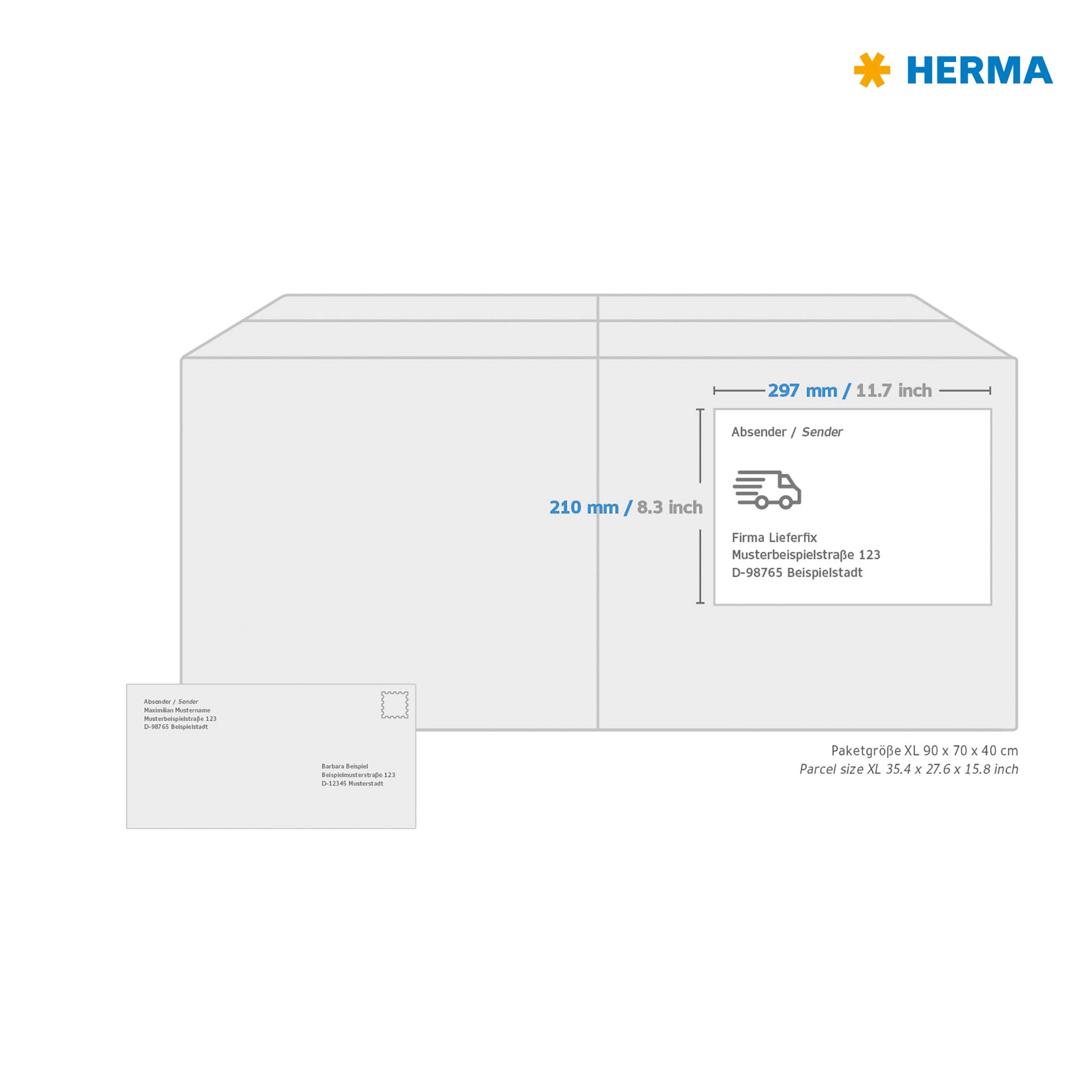 HERMA 4421 Self Adhesive Colored Labels - 20 Blank Removable Sticker Sheets (1 Label per A4 Sheet, 210x297mm) for Laser & Inkjet Printers - Yellow Sticky Labels for Office Organization, Shipping & Packaging