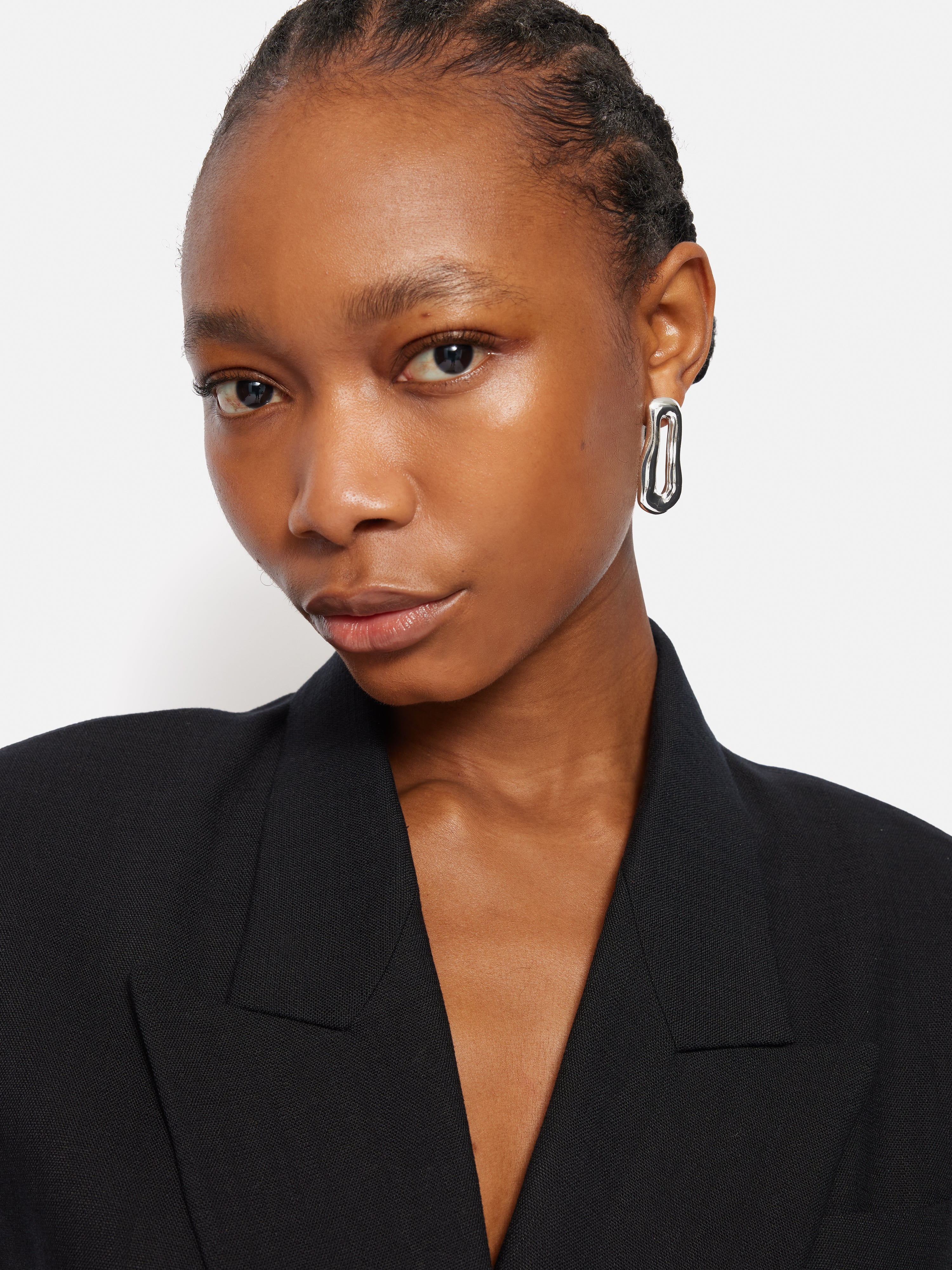 Organic Silver Loop Earrings for Women - Hypoallergenic & Lightweight Hoop Earrings for Everyday Wear, Work & Special Occasions