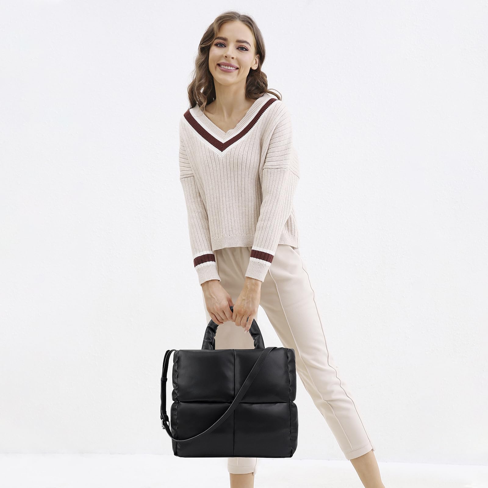 **Puffer Tote Bag for Women - Large Quilted Crossbody Handbag & Hobo Purse - Stylish & Spacious for Work, Travel & Shopping**