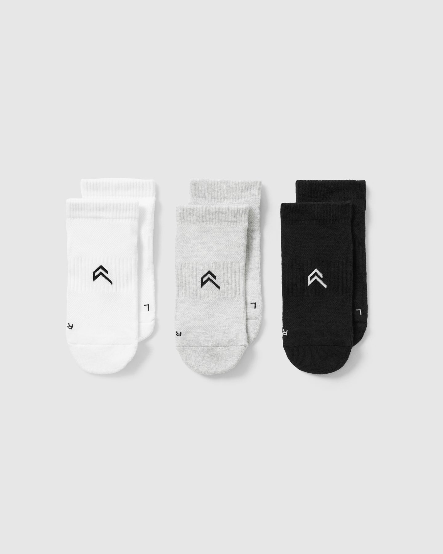 Trainer Liner Socks 3 Pack - Grey, White & Black | Moisture-Wicking Athletic Socks for Running, Hiking & Workouts