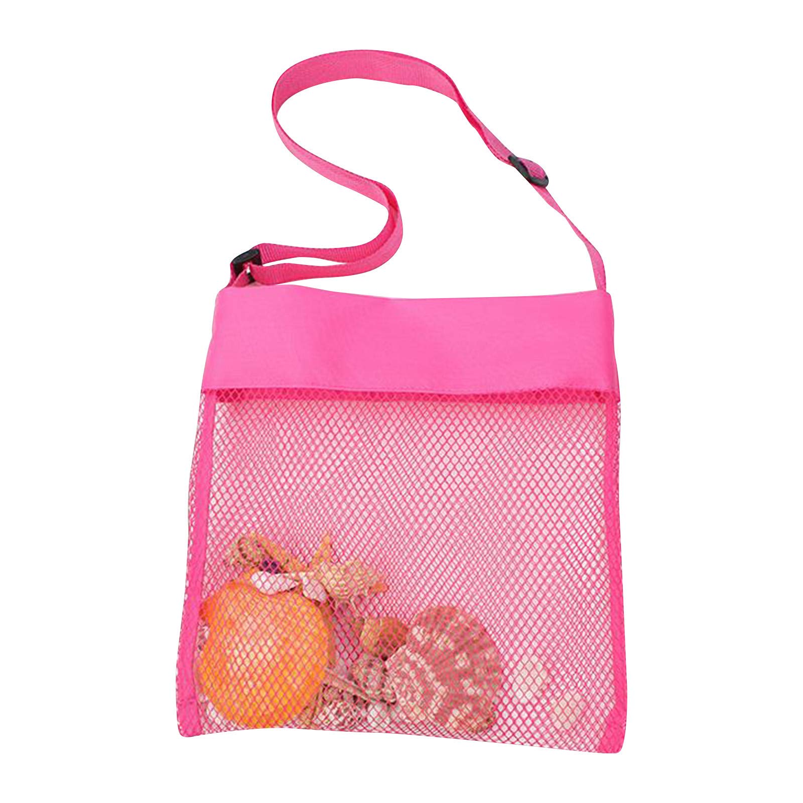 Colorful Mesh Candy Bags for Kids - Beach Toy Storage & Snack Organizer, Small Crossbody Bag (Red, Multicolor) - Perfect for Beach Trips, Pool Parties & Kids' Outdoor Activities