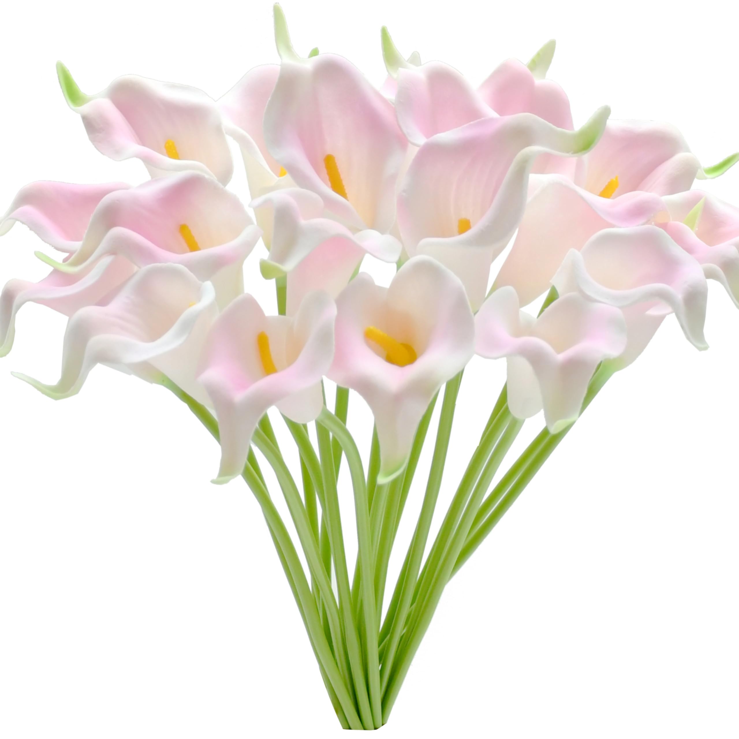 20pcs Light Pink Artificial Calla Lily Silk Flowers - 13.5