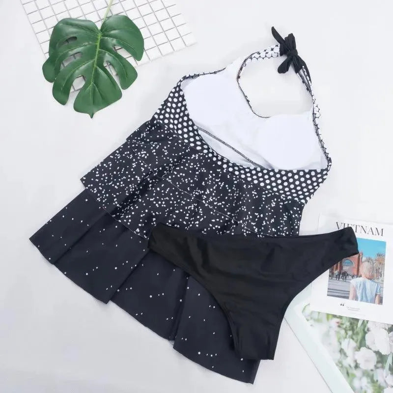 Vacation Mode Tankini Set - Women's Swimwear Two Piece Bikini Top & Bottom - Perfect for Beach, Pool, and Summer Vacation