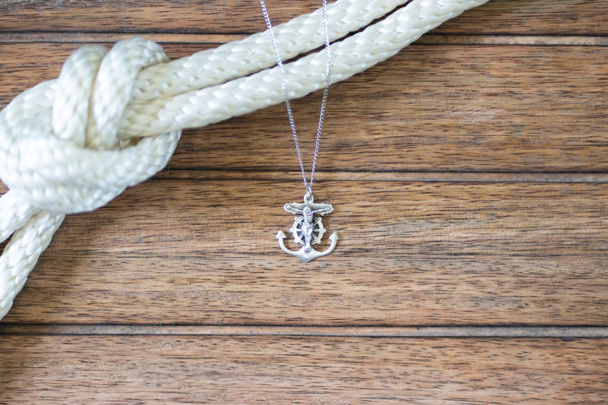 Heartland Store 925 Sterling Silver Anchor Crucifix Pendant Necklace for Men & Women | Religious Jewelry, USA Made | Perfect for Daily Wear, Gifts & Faith-Based Occasions