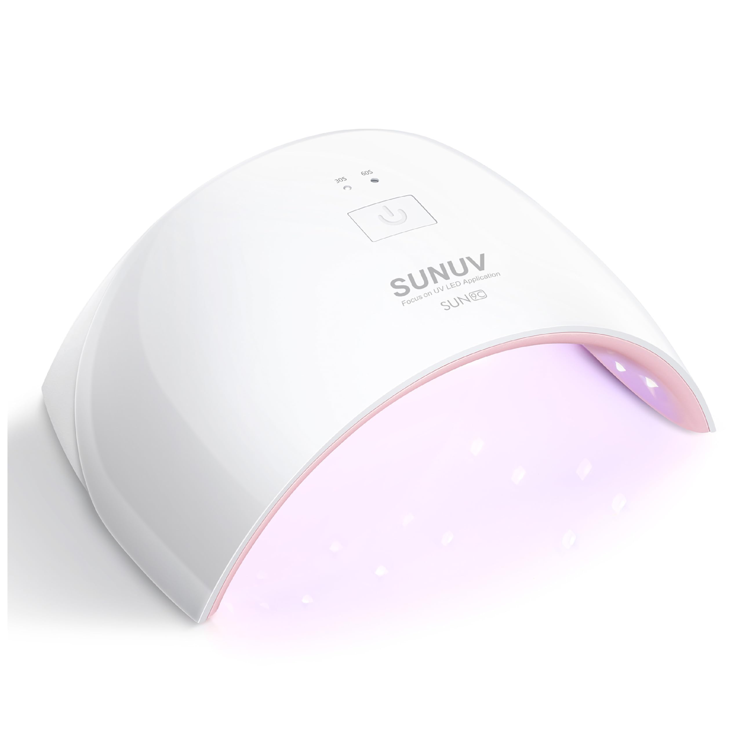 SUNUV UV LED Nail Lamp with Sensor - Professional Gel Polish Dryer for Nails, 2 Timer Settings (SUN9C Pink) - Perfect Gift for Women & Girls - Home Manicure, Salon Nail Art, DIY Gel Polish Application