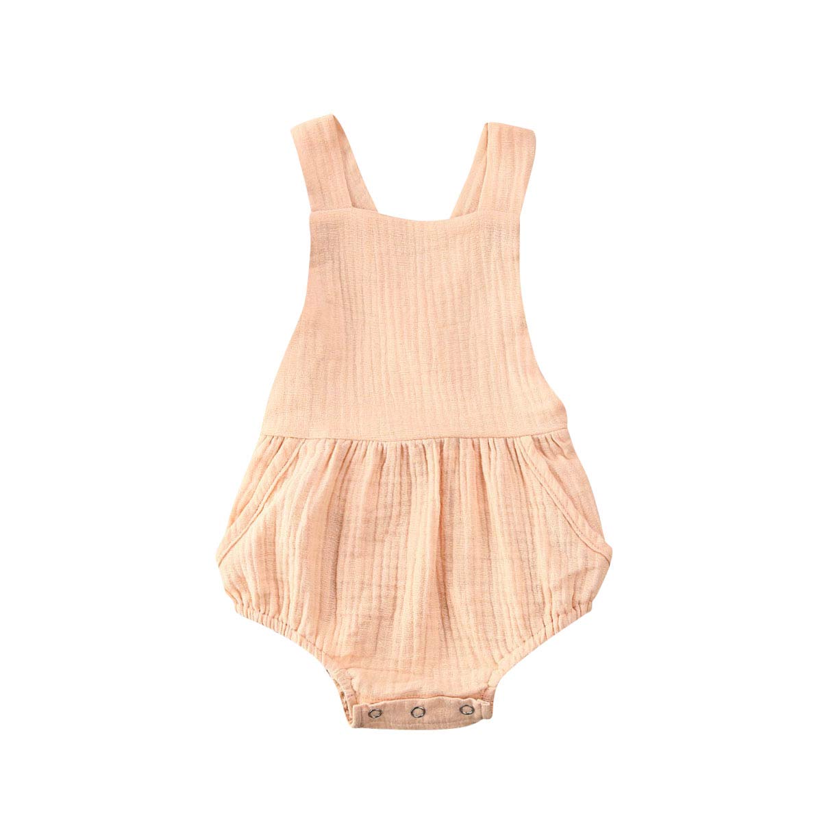 Newborn Baby Boy & Girl Sleeveless Romper Bodysuit - 100% Cotton Summer Outfit, Backless Overalls for Infants | Perfect for Playtime, Beach & Photo Shoots
