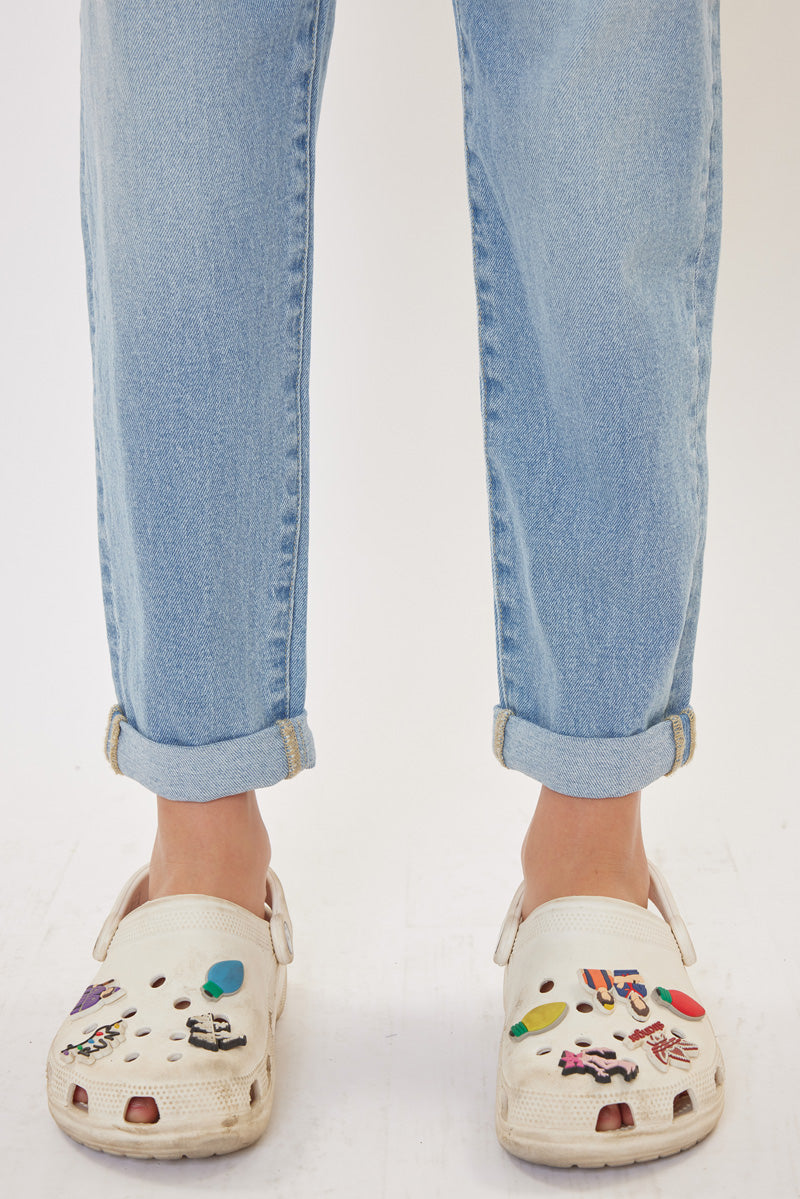 Halo Mid Rise Mini Mom Kid Jeans - Comfortable Stretch Denim Pants for Girls | Perfect for School, Play & Everyday Wear