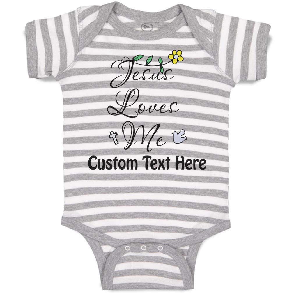 Custom Baby Bodysuit - Jesus Loves Me Christian Cotton Onesie for Boys & Girls - Perfect for Baptism, Church, and Family Photos