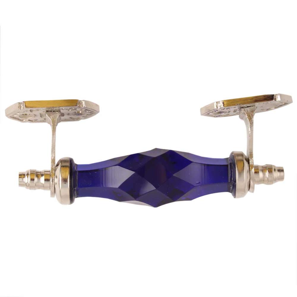 IndianShelf 1 Pack Blue Glass Diamond Cabinet Handles - Decorative Drawer Pulls for Dresser, Wardrobe & Furniture (GH-58) - Elegant Home & Office Upgrade