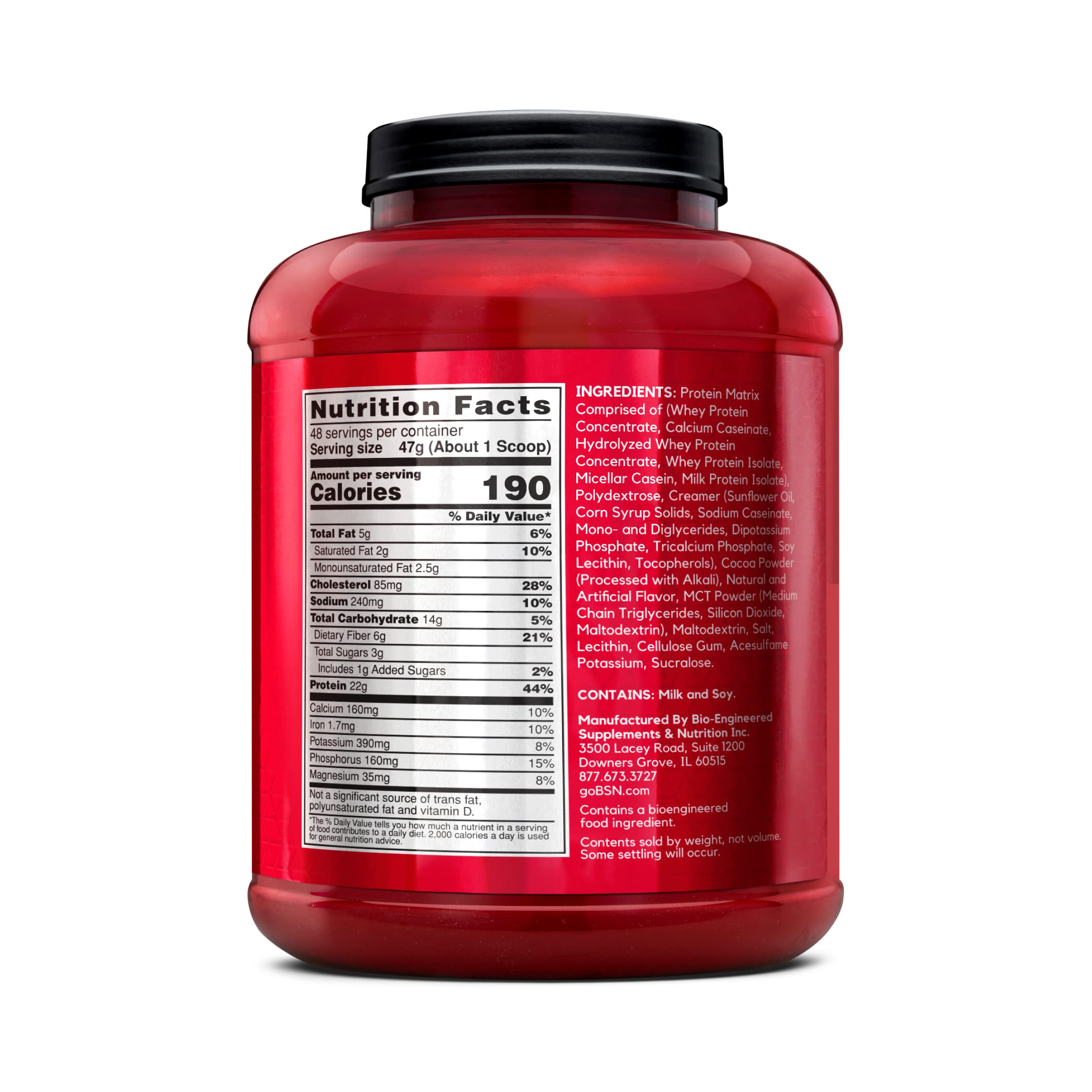 BSN SYNTHA-6 Whey Protein Powder with Micellar Casein & Milk Protein Isolate - Chocolate Milkshake Flavor, 48 Servings (Packaging May Vary) | Premium Muscle Recovery & Post-Workout Nutrition for Athletes & Fitness Enthusiasts