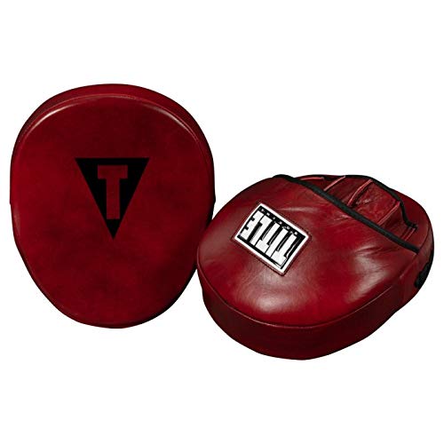 Title Boxing Blood Red Leather Punch Mitts - Premium Training Mitts for Boxing, MMA & Kickboxing - Perfect for Sparring, Pad Work & Fitness Training