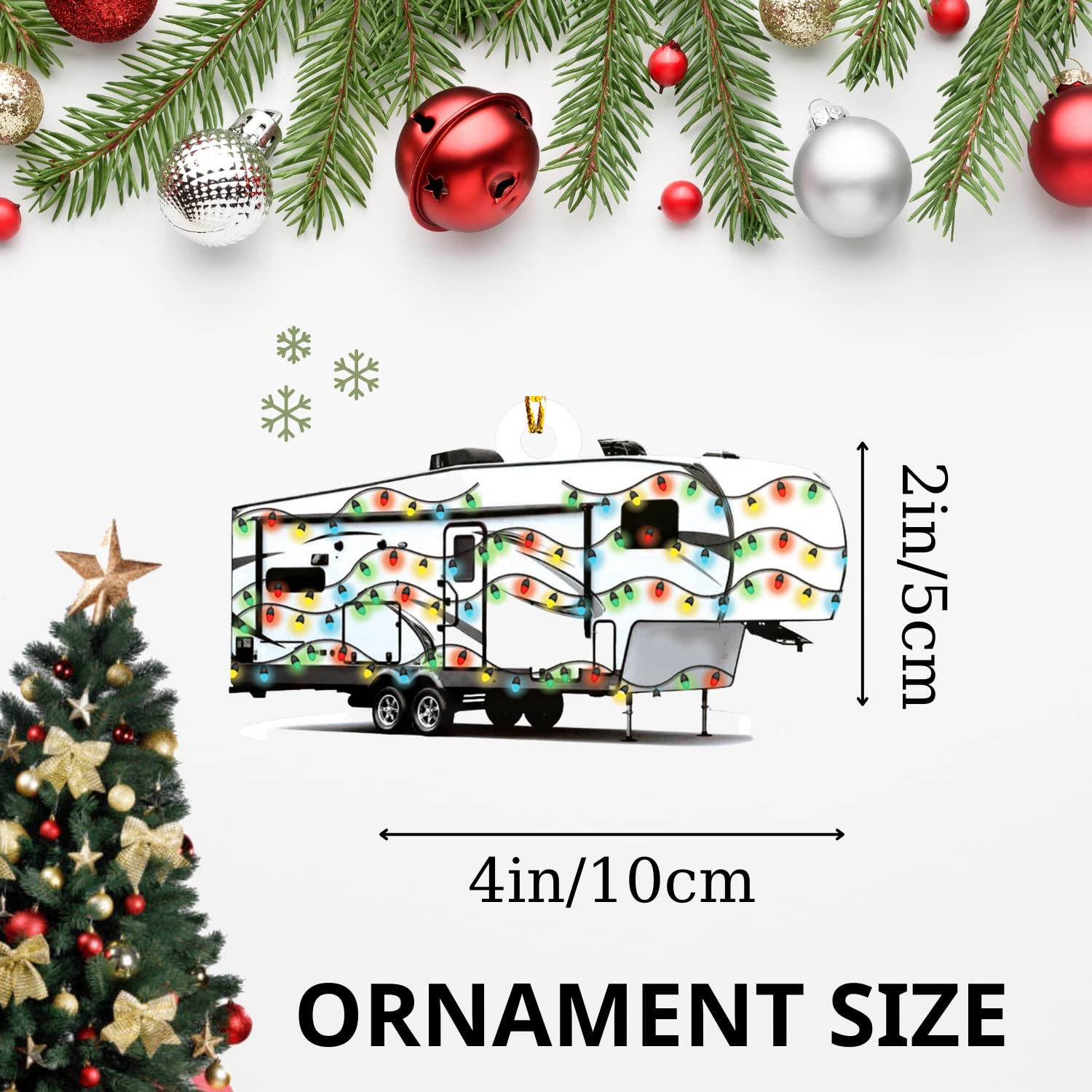 Personalized Camping Christmas Ornaments - Unique Camper Tree Decor for Holiday Camping Enthusiasts | Perfect for RV, Travel Trailer & Christmas Tree Decoration