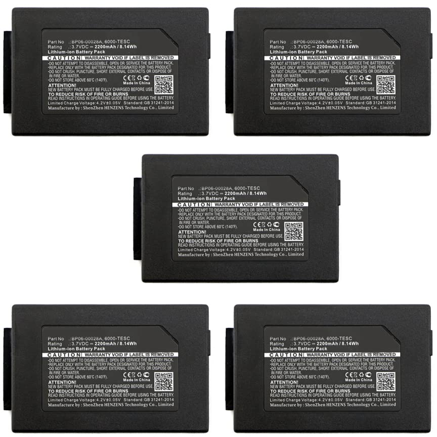 Synergy Digital Barcode Scanner Batteries - Li-Ion 3.7V 2200mAh Replacement Battery for Honeywell Dolphin 6110 Barcode Scanner (5-Pack) | Ideal for Retail, Warehouse & Inventory Management