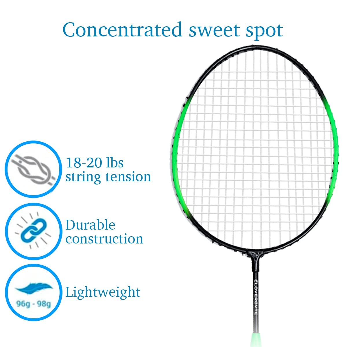 CLOVERBYTE Kids Badminton Set - Exotic Green Racket with 4 Shuttlecocks & Protective Cover | Perfect for Outdoor Play, Backyard Games & Family Fun Activities