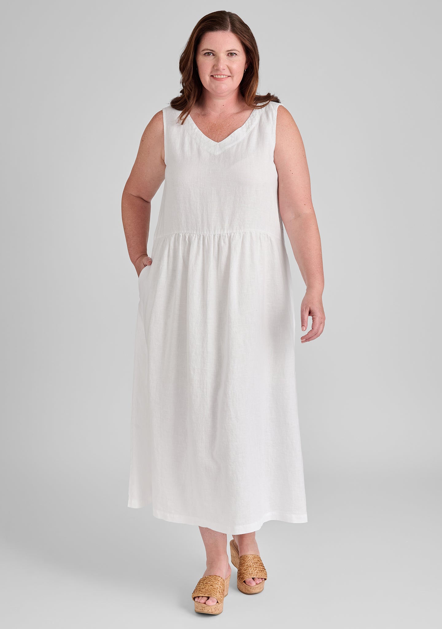 Flax Full Dress - Linen Maxi Dress for Women | Summer Boho Beach Dress | Perfect for Vacations, Weddings & Casual Outings