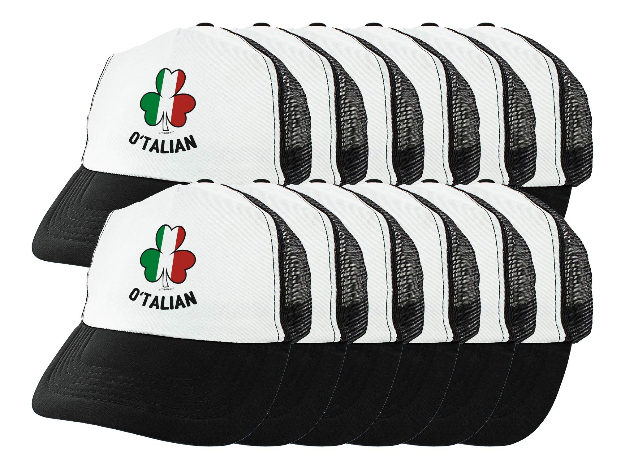 12-Pack St. Patrick's Day Trucker Hats - Irish Italian Flag Shamrock Lucky Hats for Men & Women | Perfect for Parades, Pub Crawls & Festive Parties